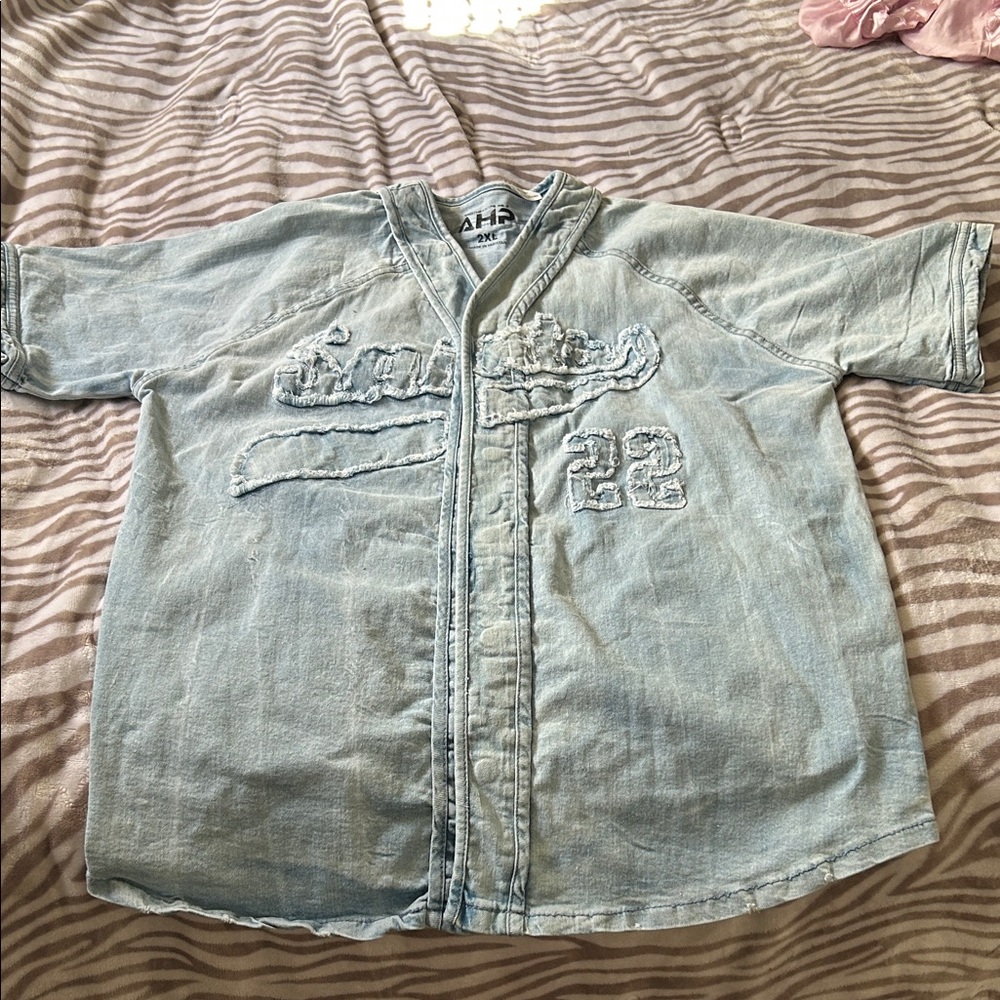 OVERSIZED VINTAGE LIGHT BLUE DEMIN JERSEY